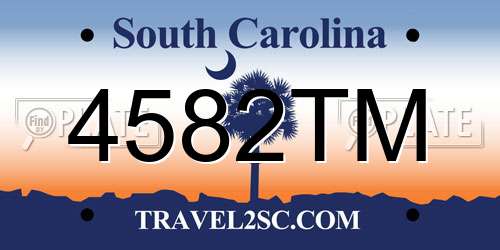 4582TM South Carolina License Plate