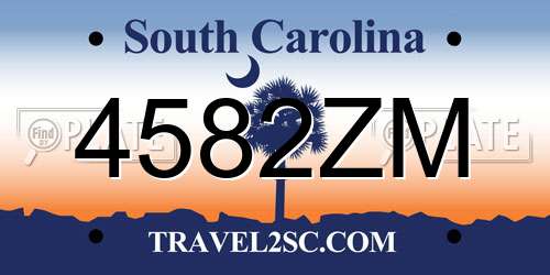 4582ZM South Carolina License Plate