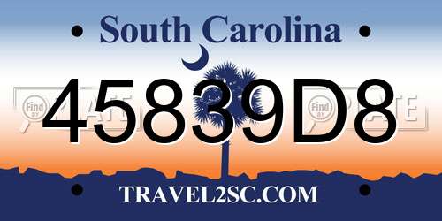 45839D8 South Carolina License Plate