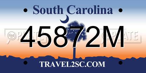 45872M South Carolina License Plate