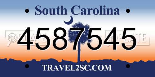 4587545 South Carolina License Plate