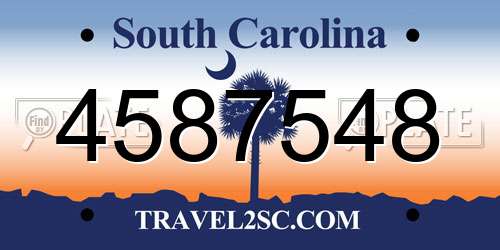 4587548 South Carolina License Plate