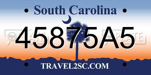 45875A5 South Carolina License Plate