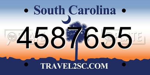 4587655 South Carolina License Plate