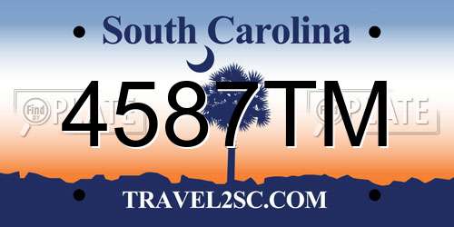 4587TM South Carolina License Plate
