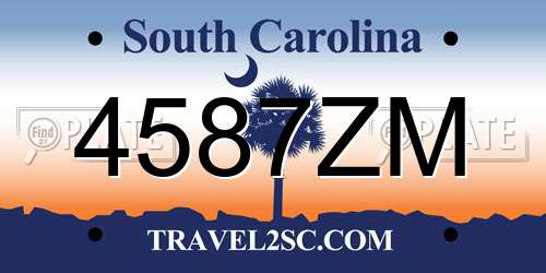 4587ZM South Carolina License Plate