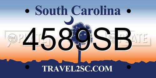 4589SB South Carolina License Plate