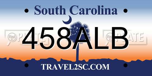 458ALB South Carolina License Plate
