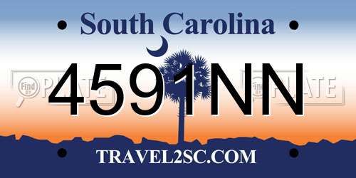 4591NN South Carolina License Plate