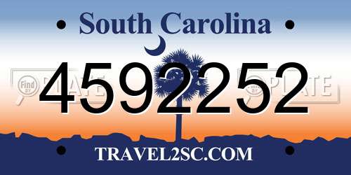 4592252 South Carolina License Plate