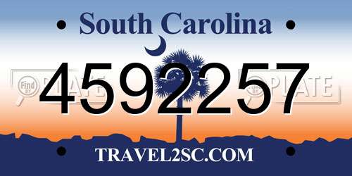 4592257 South Carolina License Plate