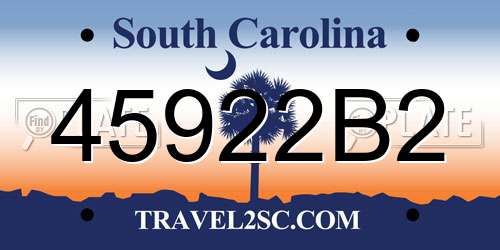 45922B2 South Carolina License Plate