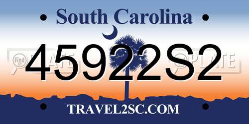 45922S2 South Carolina License Plate