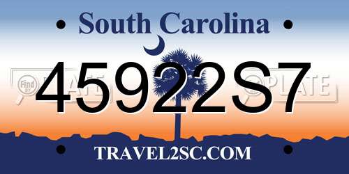 45922S7 South Carolina License Plate