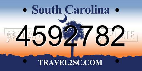 4592782 South Carolina License Plate