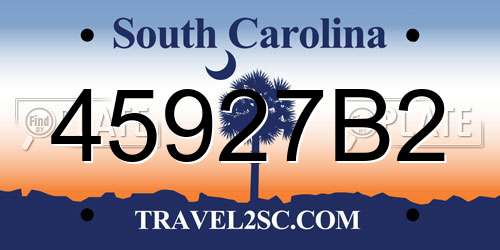45927B2 South Carolina License Plate