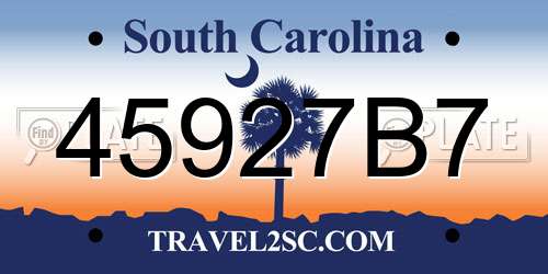 45927B7 South Carolina License Plate