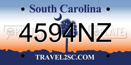 4594NZ South Carolina License Plate