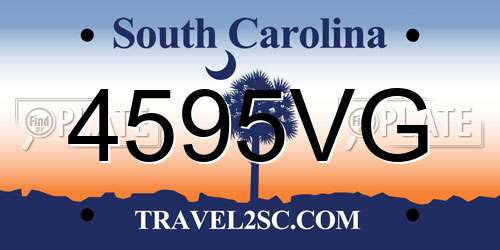 4595VG South Carolina License Plate