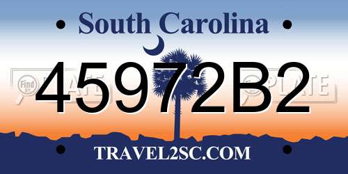 45972B2 South Carolina License Plate