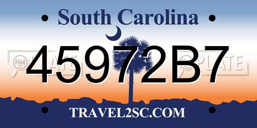 45972B7 South Carolina License Plate