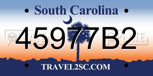 45977B2 South Carolina License Plate