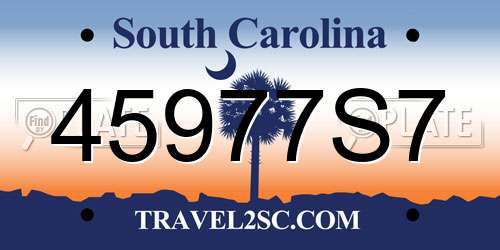 45977S7 South Carolina License Plate