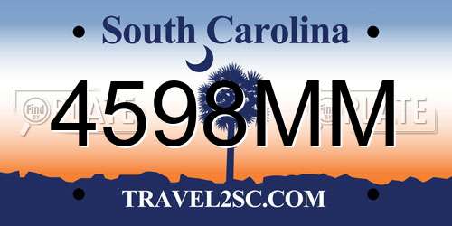 4598MM South Carolina License Plate