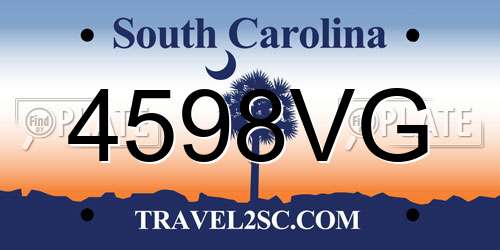 4598VG South Carolina License Plate