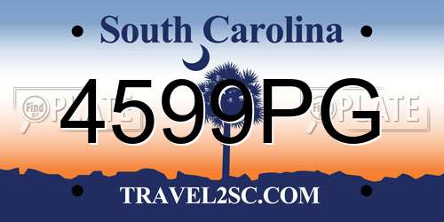 4599PG South Carolina License Plate