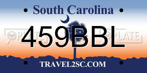 459BBL South Carolina License Plate