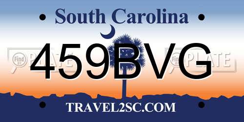 459BVG South Carolina License Plate