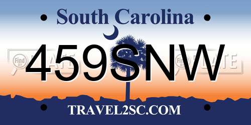 459SNW South Carolina License Plate