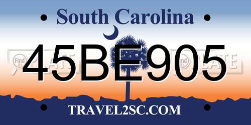 45BE905 South Carolina License Plate