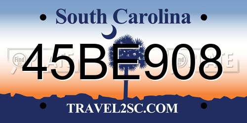 45BE908 South Carolina License Plate