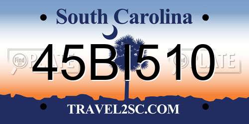 45BI510 South Carolina License Plate