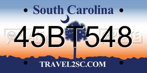 45BT548 South Carolina License Plate