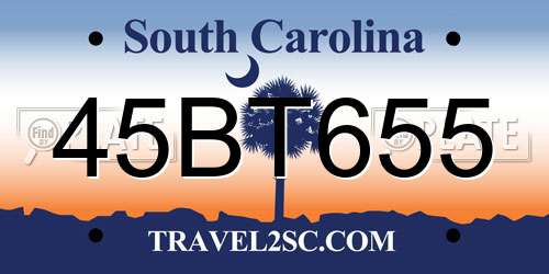 45BT655 South Carolina License Plate
