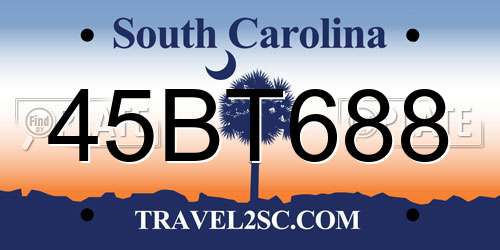 45BT688 South Carolina License Plate