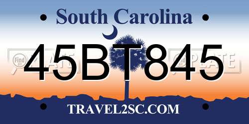 45BT845 South Carolina License Plate