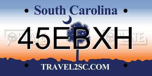 45EBXH South Carolina License Plate