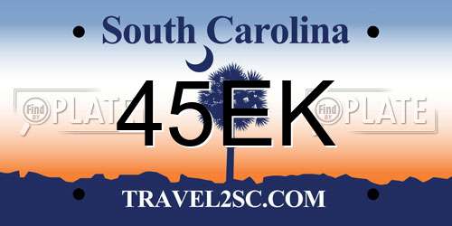 45EK South Carolina License Plate