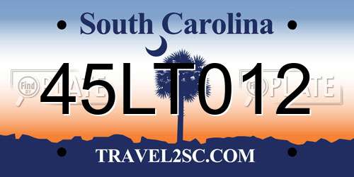 45LT012 South Carolina License Plate