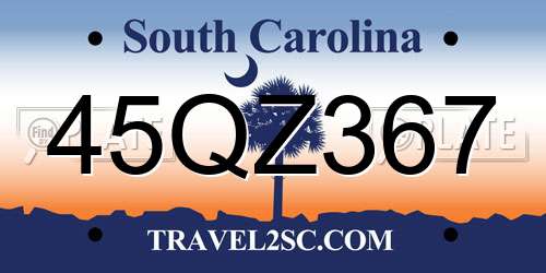 45QZ367 South Carolina License Plate