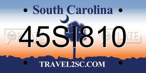 45SI810 South Carolina License Plate