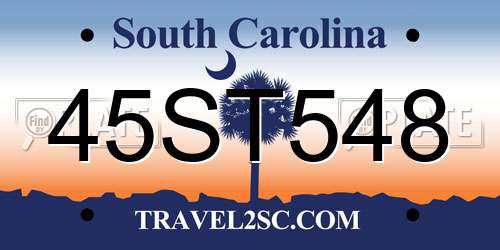 45ST548 South Carolina License Plate