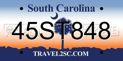 45ST848 South Carolina License Plate