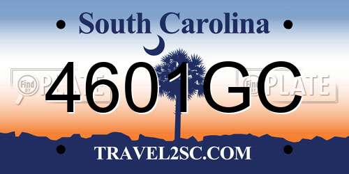 4601GC South Carolina License Plate