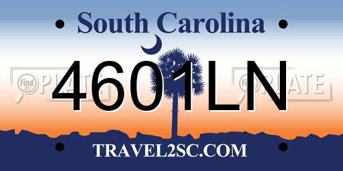 4601LN South Carolina License Plate