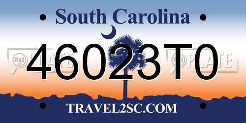 46023T0 South Carolina License Plate